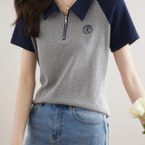 Minimalist Versatile Polo Collar Short Sleeve