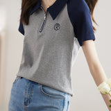 Minimalist Versatile Polo Collar Short Sleeve