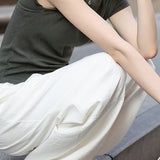 Slim Casual Round Neck Short Sleeve Top and Casual Cargo Pants
