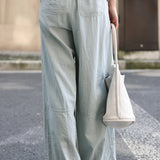 Slim Casual Round Neck Short Sleeve Top and Casual Cargo Pants
