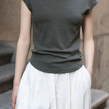 Slim Casual Round Neck Short Sleeve Top and Casual Cargo Pants
