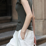 Slim Casual Round Neck Short Sleeve Top and Casual Cargo Pants