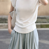 Slim Casual Round Neck Short Sleeve Top and Casual Cargo Pants