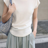 Slim Casual Round Neck Short Sleeve Top and Casual Cargo Pants