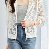 Casual Diamond Pattern Sun Protection Jacket