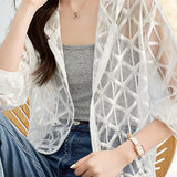 Casual Diamond Pattern Sun Protection Jacket