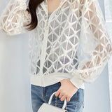 Casual Diamond Pattern Sun Protection Jacket