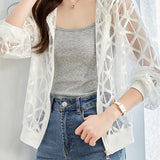 Casual Diamond Pattern Sun Protection Jacket