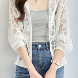 Casual Diamond Pattern Sun Protection Jacket