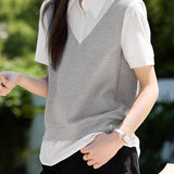 Color Block Spliced Short Sleeve Shirt
