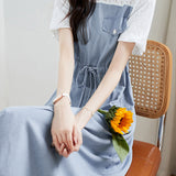 Lace Splicing Denim Dress