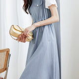 Lace Splicing Denim Dress