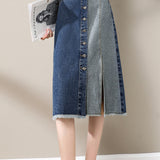 Fashionable Spliced Denim Skirt