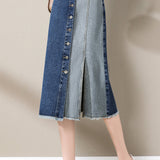 Fashionable Spliced Denim Skirt