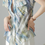 Elegant Printed Short Sleeve Shirt