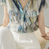 Elegant Printed Short Sleeve Shirt