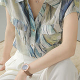 Elegant Printed Short Sleeve Shirt