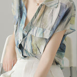 Elegant Printed Short Sleeve Shirt