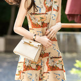 French Stylish Fitted Printed Dress