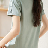 Minimalist Fashion Button Design T-Shirt