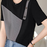 Minimalist Color-blocked T-shirt