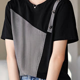Minimalist Color-blocked T-shirt