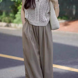 Casual Vacation Knit Hollow-out Three-piece Set