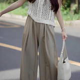 Casual Vacation Knit Hollow-out Three-piece Set