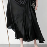 Casual Draped Ice Silk Wide-leg Pants