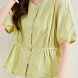 Waist-cinched Embroidered Chic Shirt