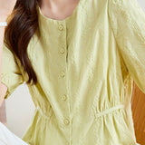 Waist-cinched Embroidered Chic Shirt