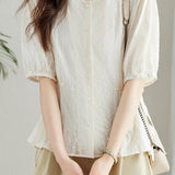 Waist-cinched Embroidered Chic Shirt