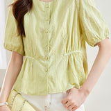 Waist-cinched Embroidered Chic Shirt