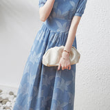 French V-neck Waist-cinched A-line Skirt