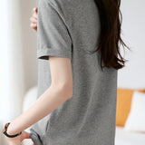 Character Color-blocked Pattern Printed T-shirt