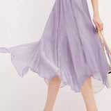 Ruffled Edge Irregular Chiffon Skirt