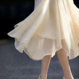 Ruffled Edge Irregular Chiffon Skirt