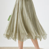 Ruffled Edge Irregular Chiffon Skirt