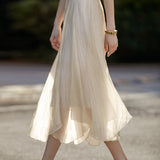 Ruffled Edge Irregular Chiffon Skirt