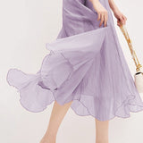 Ruffled Edge Irregular Chiffon Skirt