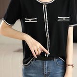 Minimalist Color-blocked Knit Top