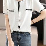 Minimalist Color-blocked Knit Top