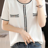 Minimalist Color-blocked Knit Top