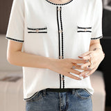 Minimalist Color-blocked Knit Top