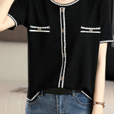 Minimalist Color-blocked Knit Top