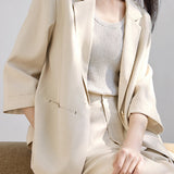 Linen-look Suit Two-piece Set