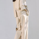 Linen-look Suit Two-piece Set