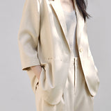 Linen-look Suit Two-piece Set