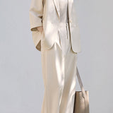 Linen-look Suit Two-piece Set