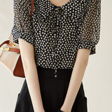 Artistic Peter Pan Collar Printed Shirt